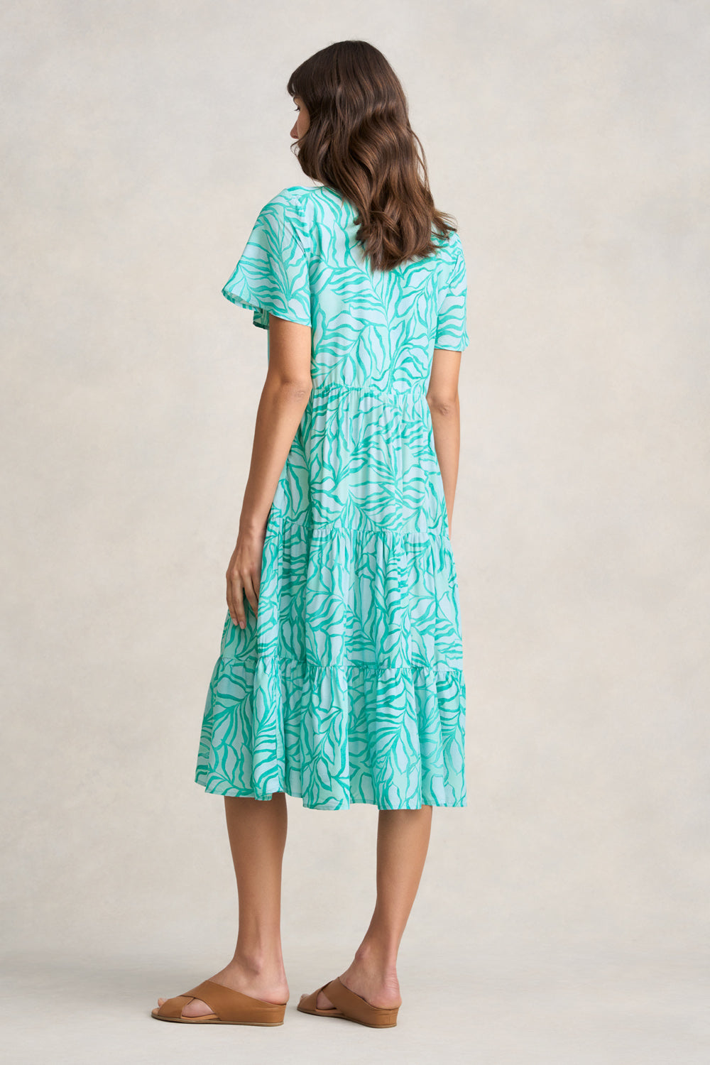 Printed Tier Dress - Two Tone Foliage