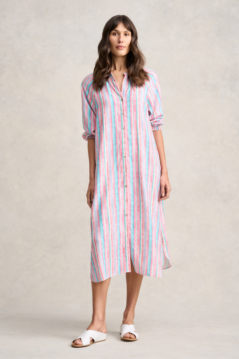 Stripe Resort Shirt Dress - Summer Stripe