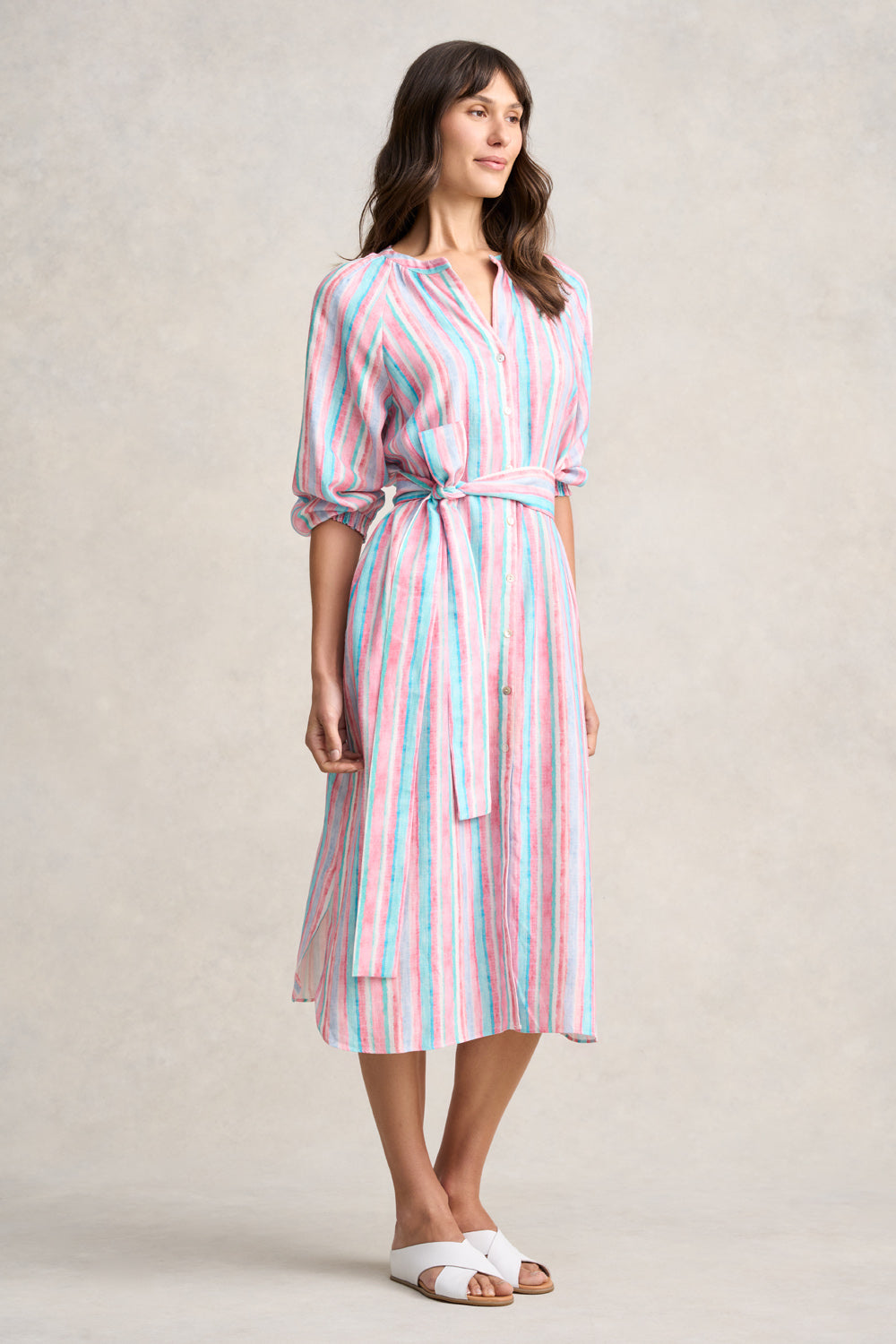 Stripe Resort Shirt Dress - Summer Stripe