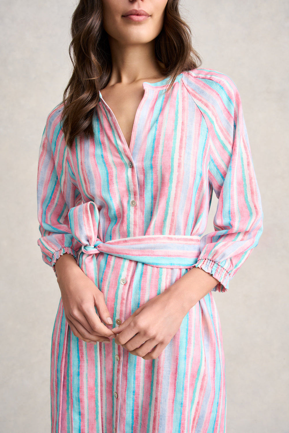Stripe Resort Shirt Dress - Summer Stripe
