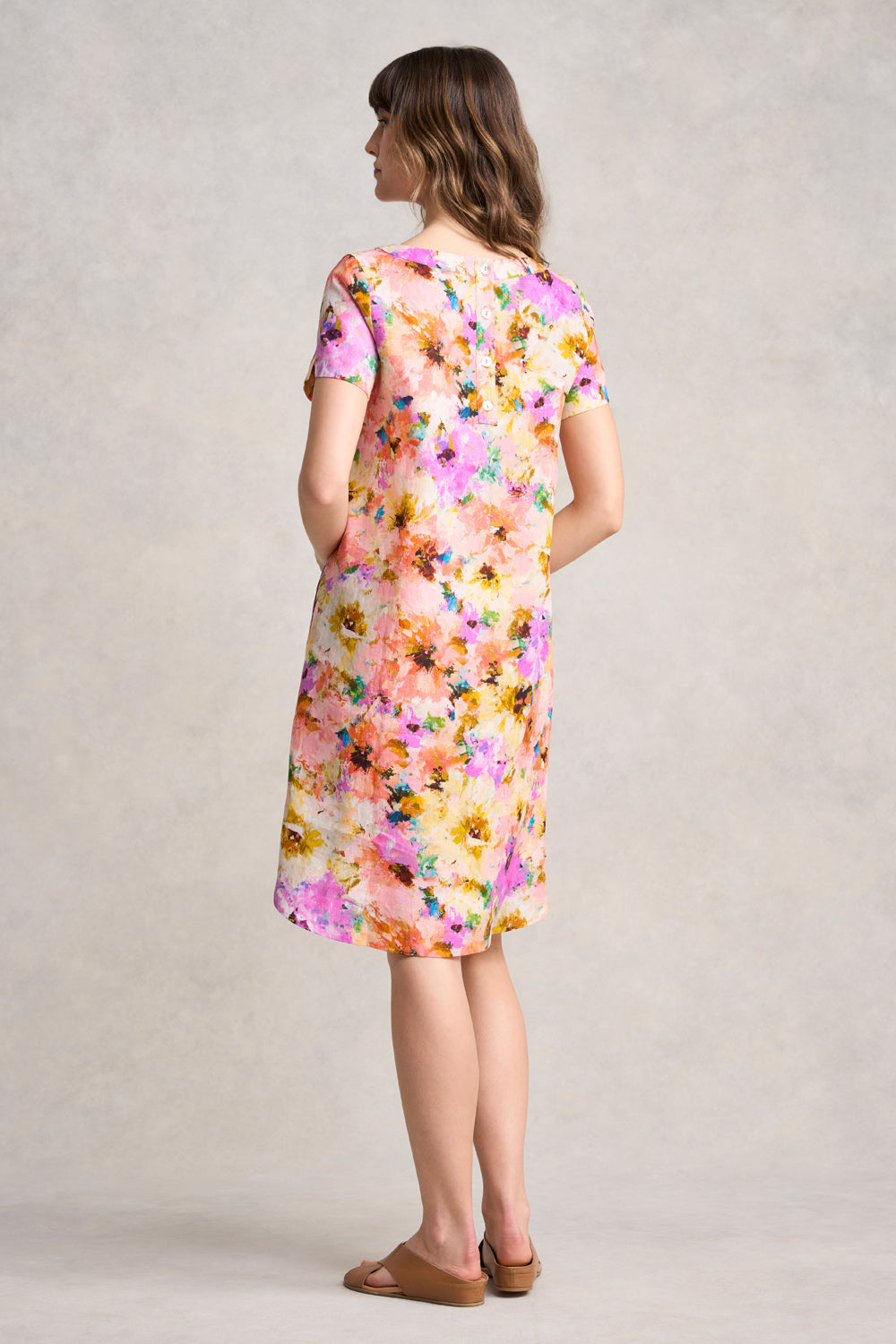 French Linen Shift Dress - Jane's Bouquet