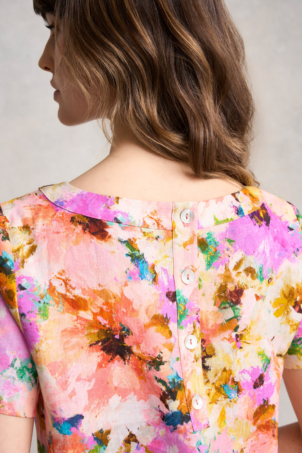 French Linen Shift Dress - Jane's Bouquet