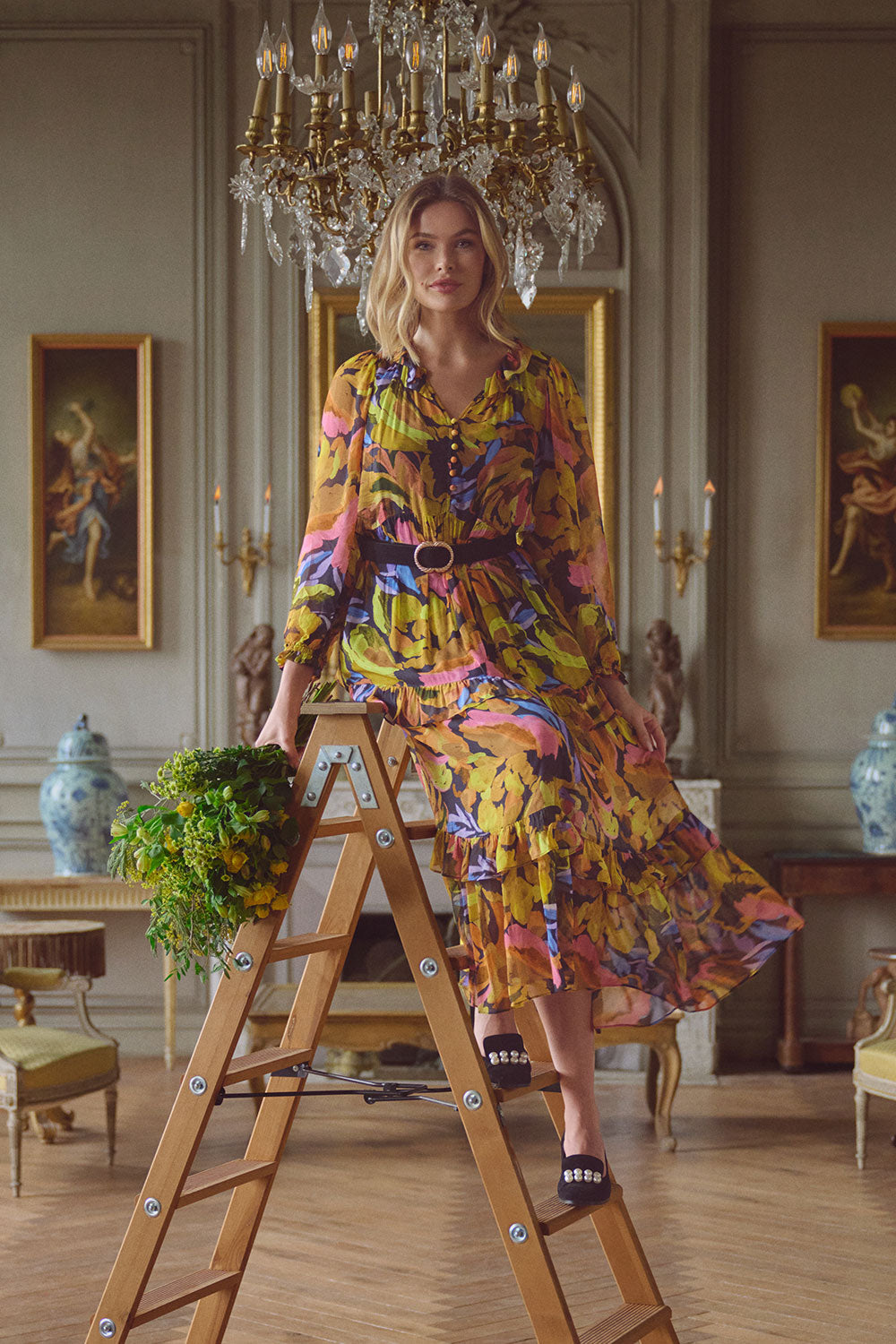 Printed Maxi Dress - Renaissance Print