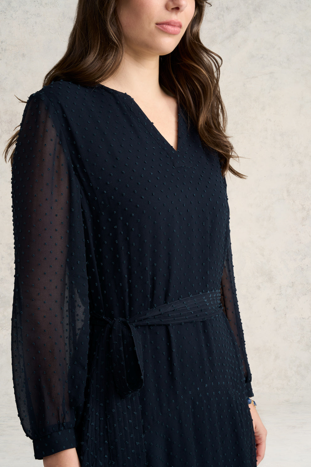 Clip Georgette Dress - Ink Clip Spot